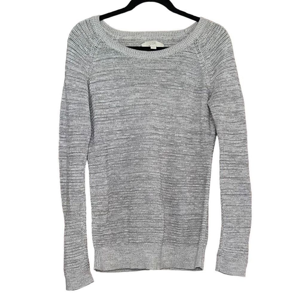 LOFT Grey Knitted Long Sleeve Sweater Size Medium